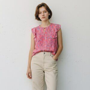 ELLE Coral floral print sleeveless top, size XXL